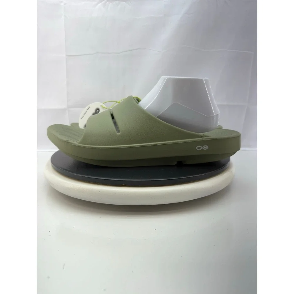 OOFOS OOahh‎ Recovery Slide Mens Size 14 Sage Green Slip On Comfort Sandals NEW